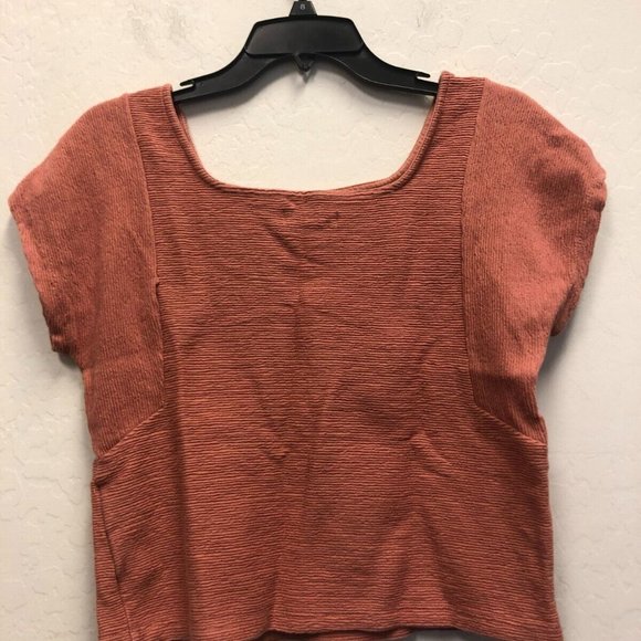 MADEWELL Women's Pink Ottoman Jacquard Square-Neck Top XXS MD048 ($45) - Picture 2 of 3